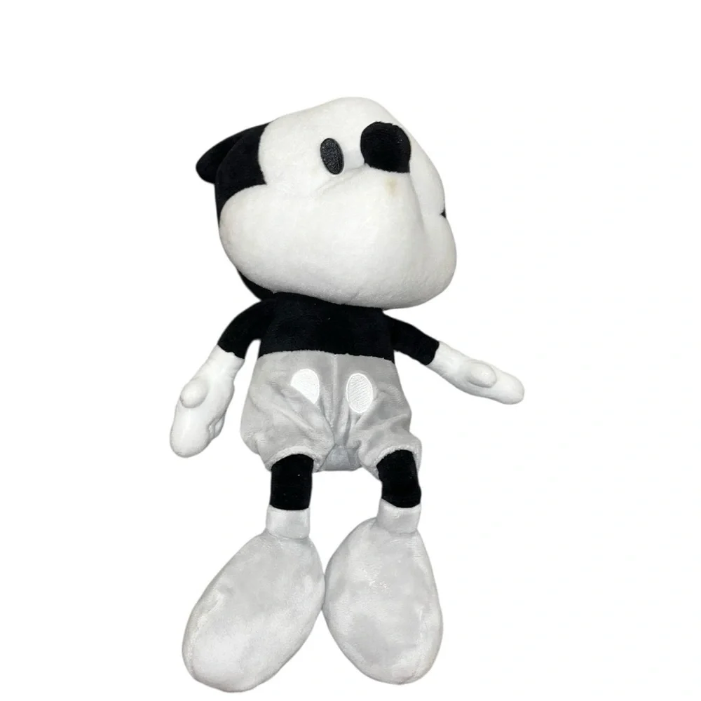 Disney baby black white gray plush Mickey Mouse 12” super soft